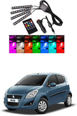 APICAL Atmosphere Lights Car LED Strip Light 4pcs 48 LED DC 12V Multicolor Music Car Interior Light LED Under Dash Lighting Kit with Sound Active Function and Wireless Remote Control Car Dashboard Lights (Multicolor)337 Dash Light Car LED for Maruti Suzuki (12 V, 75 W)(Ritz, Pack of 1)