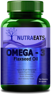 NutraEats Nutrition Flaxseed Extract Capsules Omega 3 Flax Seed Oil Capsule Pro(60 No)