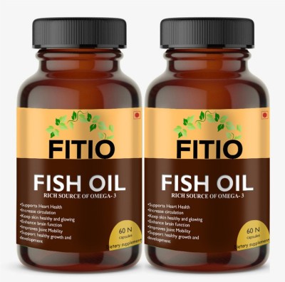 FITIO Omega-3 Fish Oil Triple Strength|High Strength Supplement (Pack Of 2) Ultra(2 x 60 No)