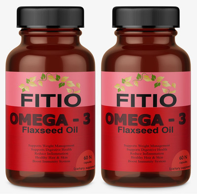 FITIO Flaxseed Extract Capsules , Flax Seed Oil Capsule (Pack Of 2)(2 x 60 No)