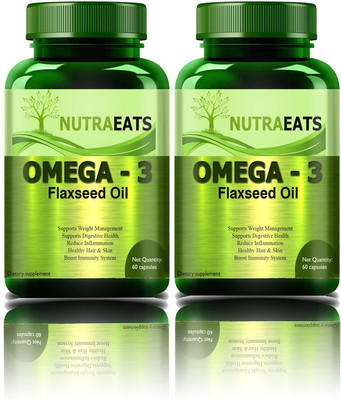 NutraEats Flaxseed Extract Capsules Omega 369 (Pack Of 2)(2 x 60 No)