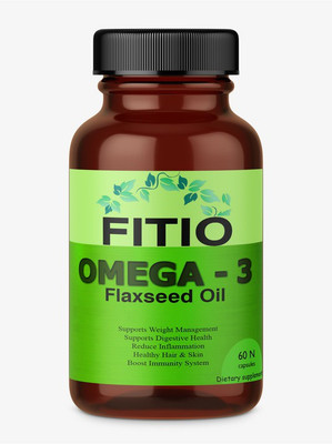 FITIO Flaxseed Extract Capsules Omega 3 Flax Seed Oil Capsule Pro(60 No)
