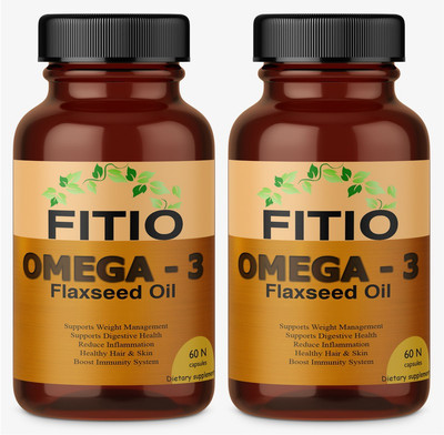 FITIO Nutrition Flaxseed Extract Capsules Omega 369 (Pack Of 2) Ultra(2 x 60 No)