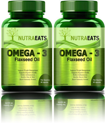 NutraEats Flaxseed Extract Capsules Omega 369 (Pack Of 2)Premium(2 x 60 No)