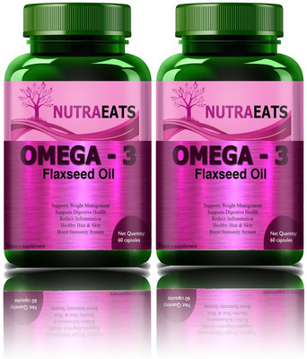 NutraEats Flaxseed Extract Capsules , Flax Seed Oil Capsule (Pack Of 2)Ultra(2 x 60 No)