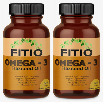 FITIO Flaxseed Extract Capsules Omega 369 (Pack Of 2) Premium(2 x 60 No)