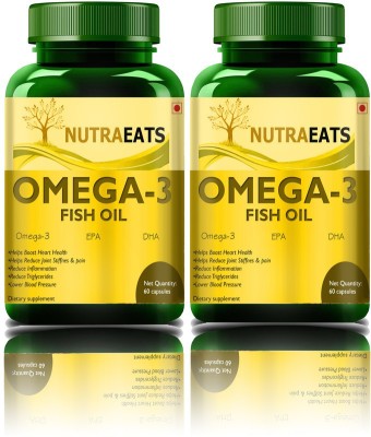 NutraEats Fish Oil (Triple Strength) With 1000Mg Omega 3 (Pack Of 2)Premium B(2 x 60 No)