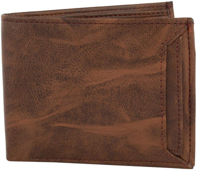 SunShopping Men Formal Brown Artificial Leather Wallet(10 Card Slots)