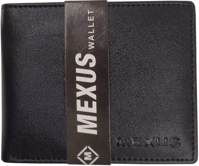 MEXUS Men Black Artificial Leather Wallet(4 Card Slots)