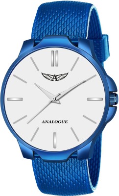 ANALOGUE White Dial and Blue Silicon Mesh Wrinkle-Free Strap White Dial and Blue Silicon Mesh Wrinkle-Free Strap Analog Watch  - For Men