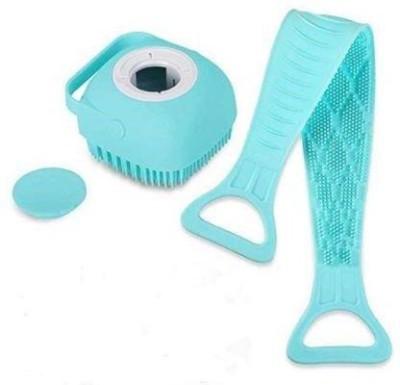 SBTs Import and Export Silicone Back Scrubber Belt Soft Body Massage Cleaning Exfoliating Combo Bath Brush