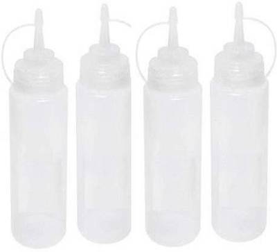 VIJAY EXPORT Ketchup Sauce Squeeze Transparent Bottle (Pack of 4) 250 ml 250 ml Bottle  (Pack of 4, White, Plastic)