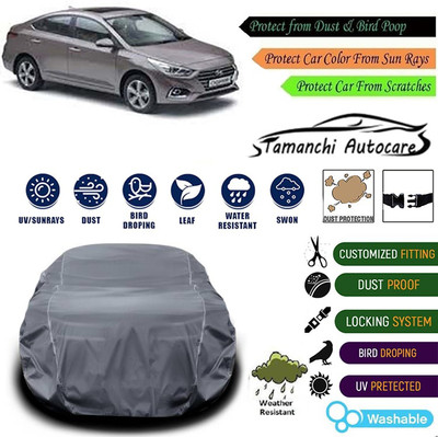 Tamanchi Autocare Car Cover For Hyundai Verna(Grey)