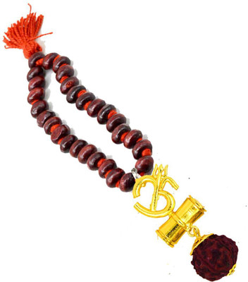 AFH Om Trishul Damaru Religious Rudrkasha Car Rear view Mirror Decoration Car Charm Decorative Hanging Ornament Car Hanging Ornament(Pack of 1)