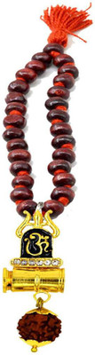 AFH Lord Shiva Om Trishul Damaru Religious Rudrkasha Car Rear view Mirror Decoration Car Charm Decorative Hanging Ornament Car Hanging Ornament(Pack of 1)