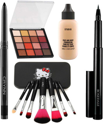 Crynn Combo kit with kajal and makeup brushes(11 Items in the set)