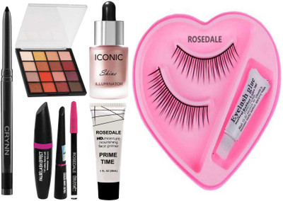 Crynn Smudge Proof Waterproof Long Lasting Kajal & Studio Professional Hilary Rhoda K-12 Eyeshadow & 3in1 Eyeliner Mascara Eyebrow Pencil & Fit Focus Pearl Face Primer & Iconic Shine Illuminator Highlighter & Waterproof False Eyelash & Glue(9 Items in the set) Crynn Smudge Proof Waterproof Long Lasting Kajal & Studio Professional Hilary Rhoda K-12 Eyeshadow & 3in1 Eyeliner Mascara Eyebrow Pencil & Fit Focus Pearl Face Primer & Iconic Shine Illuminator Highlighter & Waterproof False Eyelash & Glue(9 Items in the set)