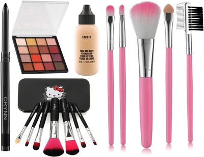 Crynn Smudge Proof Waterproof Long Lasting Kajal & Professional(15 Items in the set)