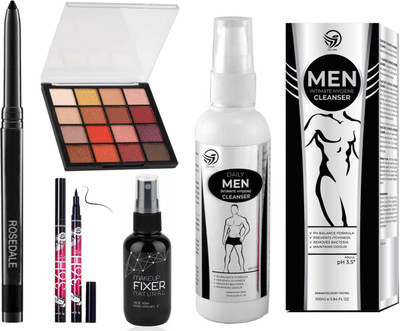 Crynn Smudge Proof Waterproof Long Lasting Kajal & Studio Professional Hilary Rhoda K-12 Eyeshadow & The Matte Fixer Swiss Pearl Face Spray & Yanqina 36H Deep Black Eyeliner & Daily Men Intimate Hygiene Wash(5 Items in the set) Crynn Smudge Proof Waterproof Long Lasting Kajal & Studio Professional Hilary Rhoda K-12 Eyeshadow & The Matte Fixer Swiss Pearl Face Spray & Yanqina 36H Deep Black Eyeliner & Daily Men Intimate Hygiene Wash(5 Items in the set)