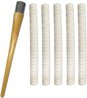 Raider Set of 5 Cricket Bat White Grip (MSD) + One Wooden Grip Cone Gripper(Pack of 6)