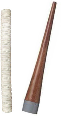 Owlix Pack of 1 Cricket Bat White Grip (MSD) + One Wooden Grip Cone Gripper(Pack of 2)