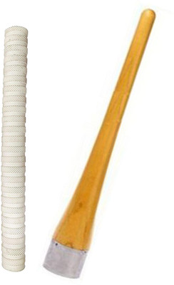 Raider Pair of 1 Cricket Bat White Grip (ST) + One Wooden Grip Cone Gripper Chevron(Pack of 2)