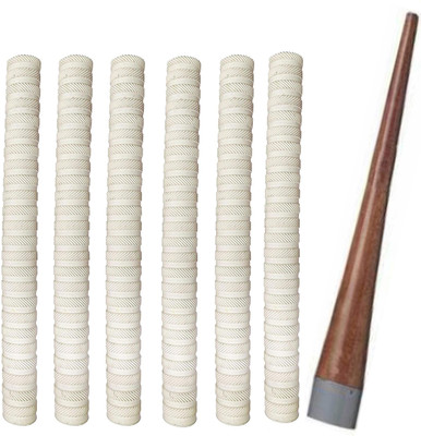 Raider Pack of 6 Cricket Bat White Grip (MSD) + One Wooden Grip Cone Gripper(Pack of 7)