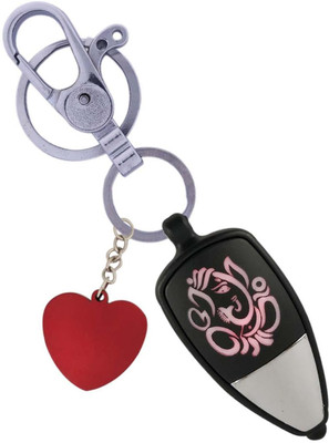 SHOKY LOOKS Ganesha multicolor Light Key Chain along with Key Holding and Locking Device with Pleasure Red Heart Style Key Chain