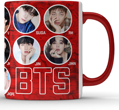Unbounded Company BTS Members Profile Red Ceramic Coffee Mug(325 ml)