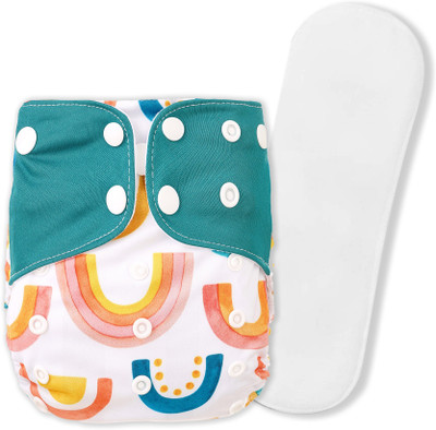 GUCHIGU Pack of 1 Cloth Diaper with 1 Insert Pad Washable Reusable Adjustable Sizes
