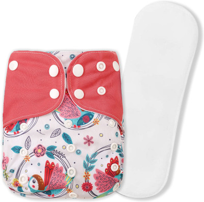GUCHIGU Pack of 1 Cloth Diaper with 1 Insert Pad Washable Reusable Adjustable Sizes
