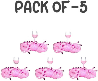 Shankypal 26 LEDs 9.78 m Pink Steady String Rice Lights(Pack of 5)