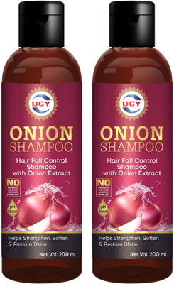 UCY Onion Shampoo for Hair Fall Control Shampoo with Onion Extract - Helps Strenghthen, Soften & Restore Shine - Pack of 2(400 ml)