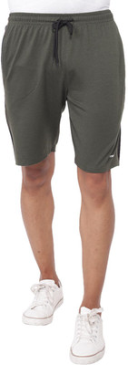 Tom Burg Solid, Color Block Men Green, Grey Basic Shorts