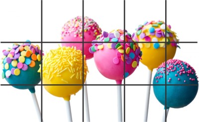 Decoration Stickers 90 cm Safe Food Sticks Chocolate Cake Lollipop Sweet Candy Dessert DIY Tools Lollipop or Cake Pop Sticks Kitchen Sticker, Waterproof and Anti Oil Stain, Kitchen Wall Coverings Area (46Cm X 69Cm) Self Adhesive Sticker(Pack of 1)