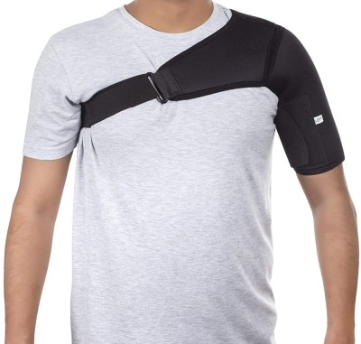 FIDO Shoulder Support Adjustable Stretch Strap Wrap Belt Gym Guard shoulder Brace Left Shoulder Support(Black)