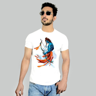 Riva Graphic Print Men Round Neck White T-Shirt