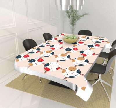 RS Creations Printed 4 Seater Table Cover(Brown, Plastic)