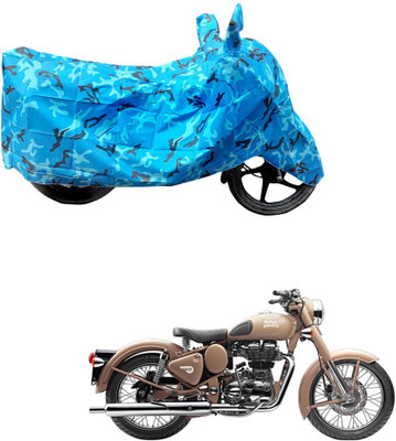 THE REAL ARV Waterproof Two Wheeler Cover for Royal Enfield(Classic Desert Storm, Blue)