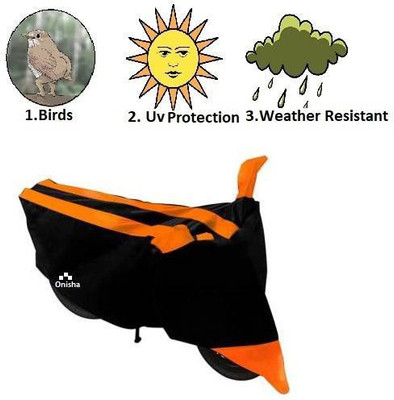 Onisha Waterproof Two Wheeler Cover for TVS(Victor Edge, Orange, Black)