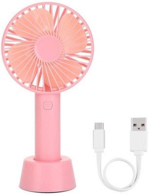 MOODY Portable Fan Small Hand Fan Desk Adjustable Rechargeable Operated Personal Hand Fan Mini USB Rechargeable Handheld Fan for Desk Mini Air Fan USB Fan USB Mini Desk Air Fan USB Air Freshener, USB Fan, USB Air Cooler(Pink)