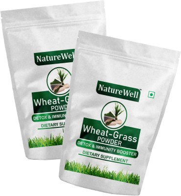 Naturewell Organics Pack of 2 Wheat Grass Powder - Immunity Booster & Detox (200 Gram Each)(2 x 200 g)