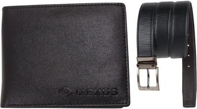MEXUS Wallet & Belt Combo(Black, Brown)