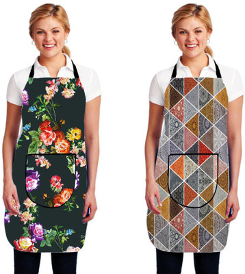 Cresset PVC Home Use Apron - Free Size(Green, Red, Pack of 2)