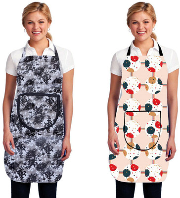 Cresset PVC Chef's Apron - Free Size(White, Brown, Pack of 2)