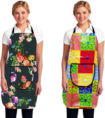 Cresset PVC Home Use Apron - Free Size(Orange, Yellow, Pack of 2)
