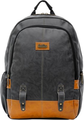 Goldline Stylish Office Bag/Laptop Bag/Backpack/College Bag/School Bag/Travel Bag/Multipurpose Bag/Office Backpack for Women and Men/Leatherette Backpack(35 x 17 x 50 cm) 30 L Laptop Backpack(Grey, Tan)