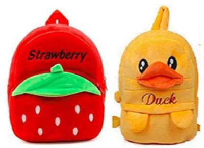 A Little Swag BM-New combo of 2 red strawberry, yellow duck31.7 12 L Backpack(Multicolor)