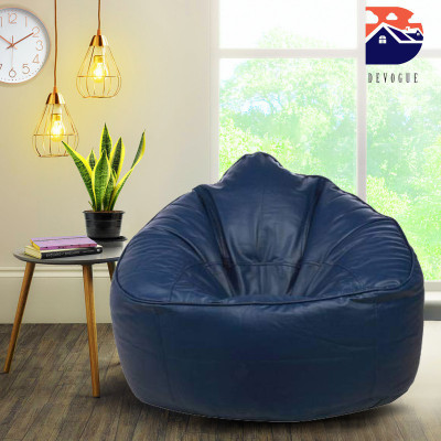 Devogue XXL Chair Bean Bag Cover  (Without Beans)(Blue)