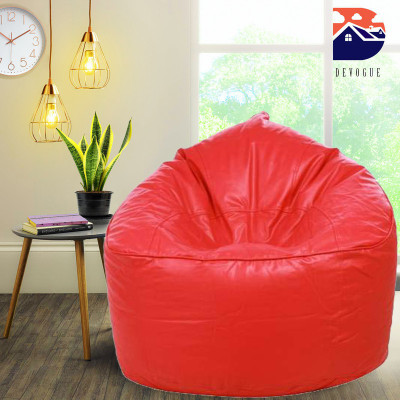 Devogue XXL Chair Bean Bag Cover  (Without Beans)(Red)